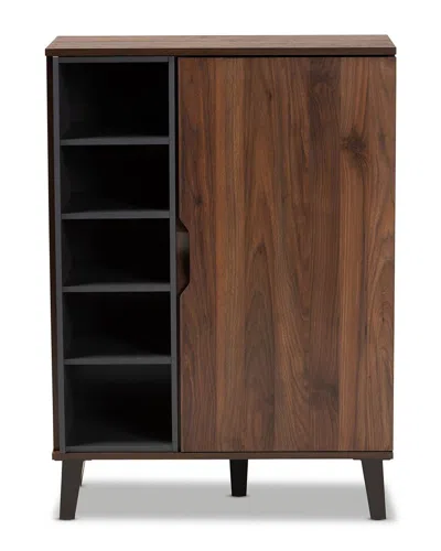 Baxton Studio 41in Idina 1-door Shoe Cabinet In Brown