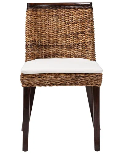 Baxton Studio Abbas Bohemian Seagrass & Wood Dining Chair In Brown
