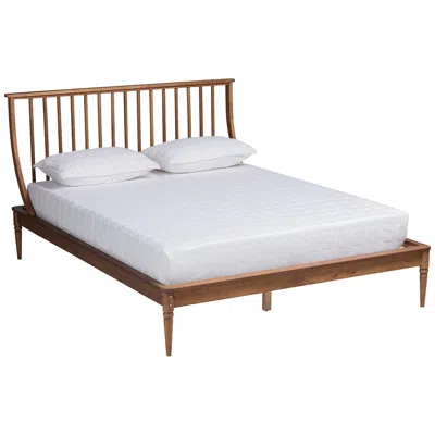 Baxton Studio Abel Walnut Brown Wood Full Size Platform Bed