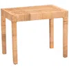 Baxton Studio Abelia 24" Wide Natural Brown Rectangular Short Accent Bench In Brown