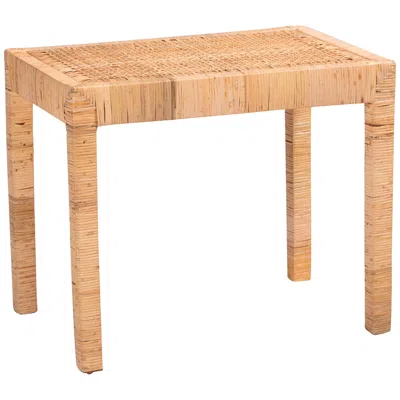 Baxton Studio Abelia 24" Wide Natural Brown Rectangular Short Accent Bench