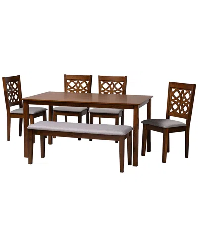 Baxton Studio Abigail Modern 6pc Dining Set In Brown