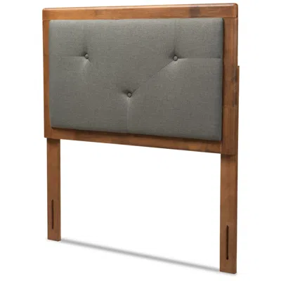 Baxton Studio Abner Dark Grey Twin Size Headboard In Brown
