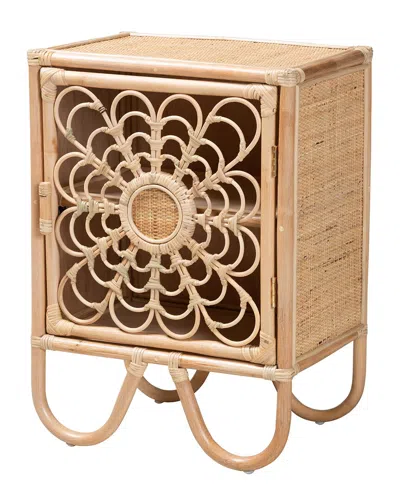 Baxton Studio Acelin Modern Bohemian Rattan Nightstand In Brown