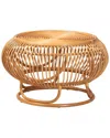 Baxton Studio Adeola Round Lantern-shaped Rattan Coffee Table In Brown
