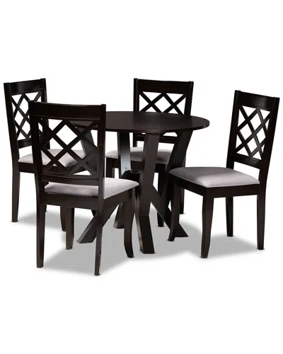 Baxton Studio Adina 5pc Dining Set In Grey