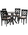 Baxton Studio Adina Modern 5pc Dining Set In Black