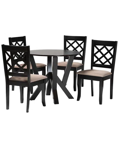 Baxton Studio Adina Modern 5pc Dining Set In Black