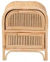 BAXTON STUDIO BAXTON STUDIO ADRIKA BOHEMIAN RATTAN 2-DRAWER NIGHTSTAND