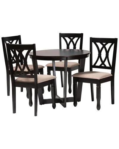 Baxton Studio Aggie Modern Wood 5pc Dining Set In Black