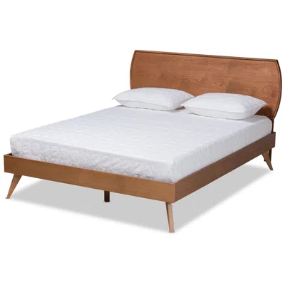 Baxton Studio Aimi Walnut Brown King Size Platform Bed