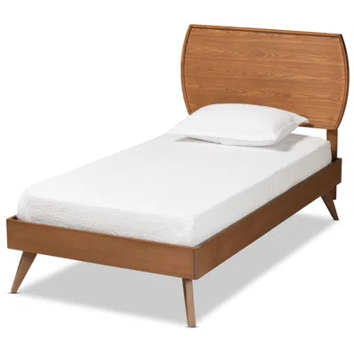 Baxton Studio Aimi Walnut Brown Twin Size Platform Bed