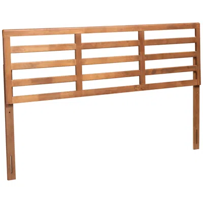 Baxton Studio Akemi Ash Walnut Rubberwood King Headboard In Brown