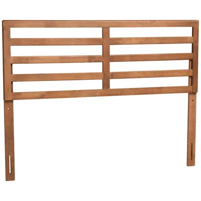 Baxton Studio Akemi Ash Walnut Rubberwood Queen Headboard In Brown