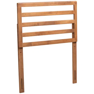 Baxton Studio Akemi Ash Walnut Rubberwood Twin Headboard In Brown