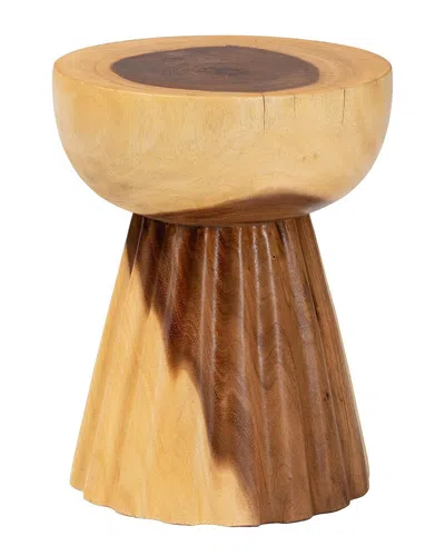 BAXTON STUDIO BAXTON STUDIO ALARA HAND-CARVED SUAR WOOD SIDE TABLE