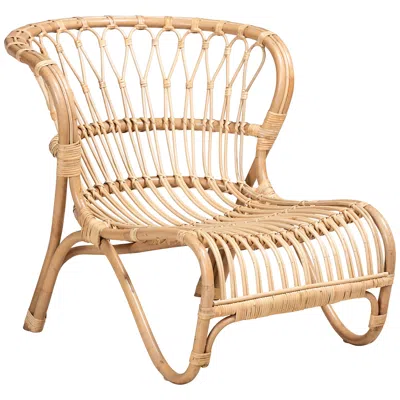 Baxton Studio Alaya Natural Brown Rattan Accent Chair In Neutral