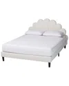 Baxton Studio Albion Boucle Upholstered Platform Bed In White