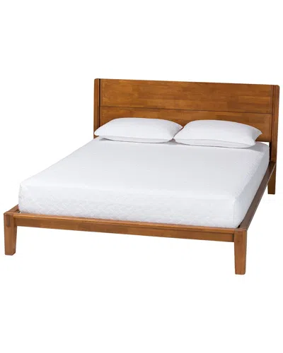 Baxton Studio Aldith Japandi Toolless Assembly Queen Platform Bed In Brown