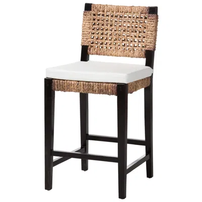 Baxton Studio Alise 24 1/4" Dark Brown Wood Counter Stool
