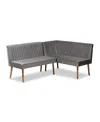 Baxton Studio Alvis 2-pc. Wood Mid-century Dining Nook Banquette Set In Gray