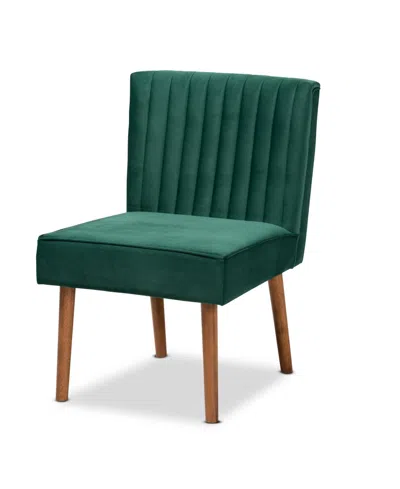 Baxton Studio Alvis 25" Wood Mid-century Dining Chair In Green