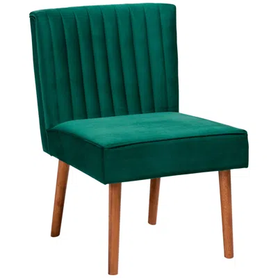 Baxton Studio Alvis Green Velvet Fabric Tufted Dining Chair