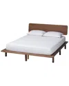 Baxton Studio Alyssa Japandi Wood Queen Size Platform Bed