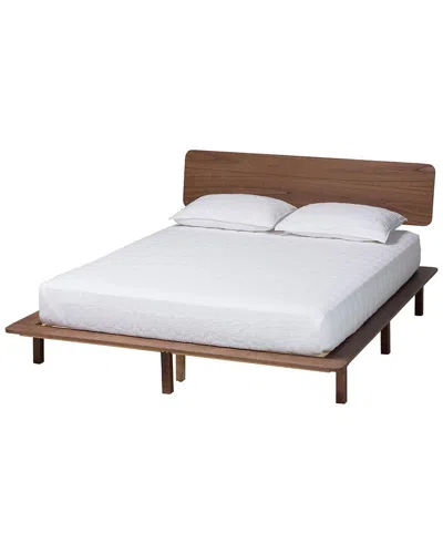 Baxton Studio Alyssa Japandi Wood Queen Size Platform Bed In Brown
