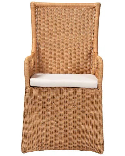 Baxton Studio Amsterdam Bohemian Rattan Dining Chair In Brown