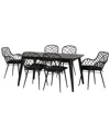 Baxton Studio Aniceta Modern Bohemian Rattan 7pc Dining Set