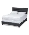Baxton Studio Ansa Fabric Headboard Platform Queen Size Bed In Gray