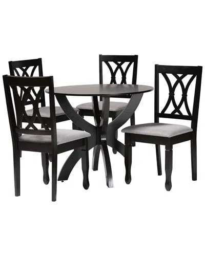 Baxton Studio April Modern Wood 5pc Dining Set