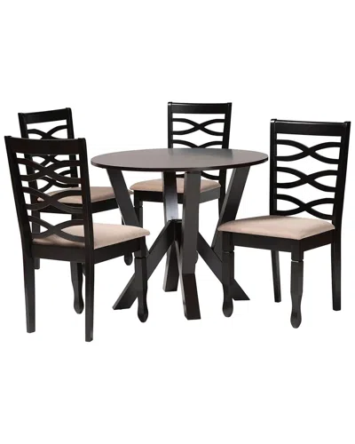 Baxton Studio Ariane Modern Wood 5pc Dining Set In Black