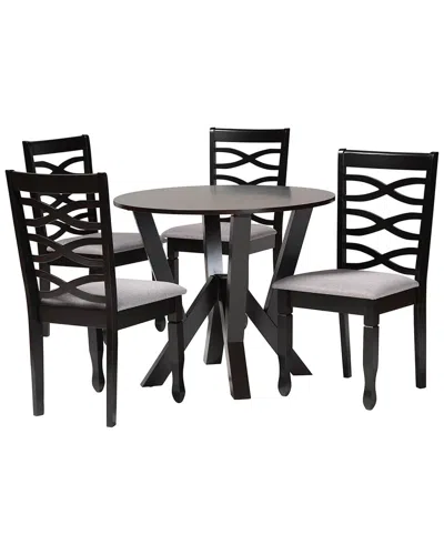 Baxton Studio Ariane Modern Wood 5pc Dining Set In Black