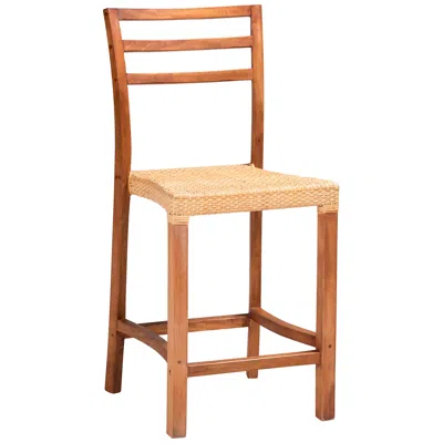 Baxton Studio Arthur 24 1/2" Natural Walnut Brown Counter Stool