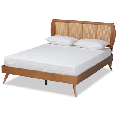 Baxton Studio Asami Walnut Brown Wood Full Size Platform Bed