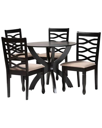 Baxton Studio Aspen Modern Wood 5pc Dining Set In Brown