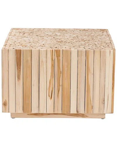 Baxton Studio Augusta Bohemian Teak Wood Coffee Table With Unique Repurposed  Wood Logs In Brown
