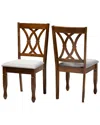 Baxton Studio Augustine Modern And Contemporary Fabric Upholstered 2 Piece Dining Chair Set Set