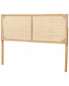 Baxton Studio Aurelia Modern Bohemian Bayur Wood & Rattan Queen Size Headboard
