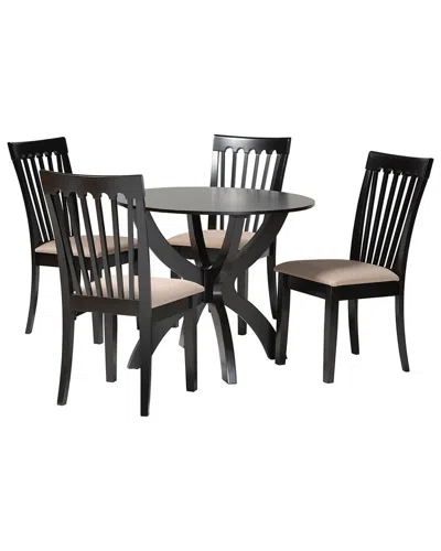 Baxton Studio Bailey Modern Wood 5pc Dining Set In Black