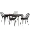 Baxton Studio Ballerina Modern Bohemian Rattan 5pc Dining Set