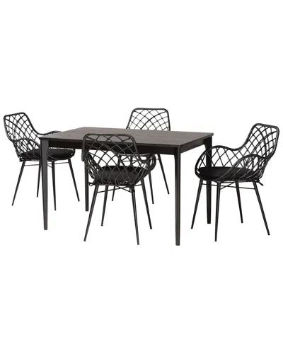 Baxton Studio Ballerina Modern Bohemian Rattan 5pc Dining Set