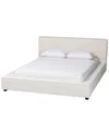 Baxton Studio Bardia Modern Boucle Queen Platform Bed With Wide Railing