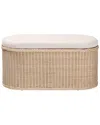 Baxton Studio Barid Braided Rattan Storage Bench With Cushioned Lift-top Lid In Neutral