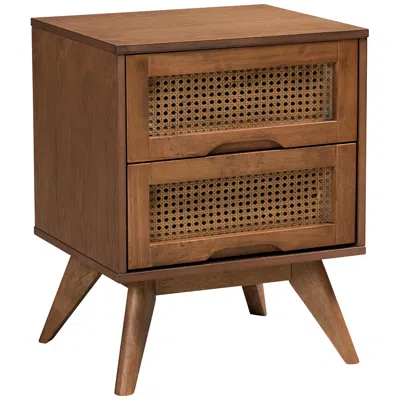 Baxton Studio Barrett 18 3/4" Wide Walnut Brown Wood 2-drawer Nightstand