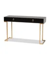 Baxton Studio Beagan 15.7" Metal Contemporary Console Table In Black