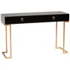 Baxton Studio Beagan Wood And Gold Metal 2-drawer Console Table In Black