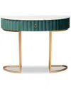 Baxton Studio Beale 1-drawer Console Table With Faux Marble Tabletop In Green